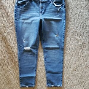 Blue Distressed Women's Jeans